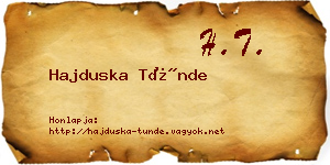 Hajduska Tünde névjegykártya